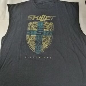 Skillet Victorious Christian Band Cut Off T Shirt Rock Metal Grunge Worn 3XL